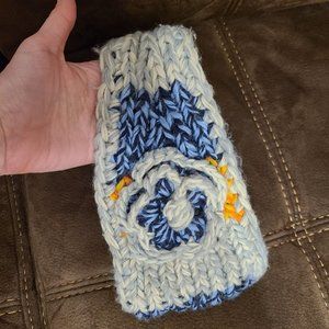 EUC Warm Headband with 3D Flower Blue / Multicolor 100% Acrylic